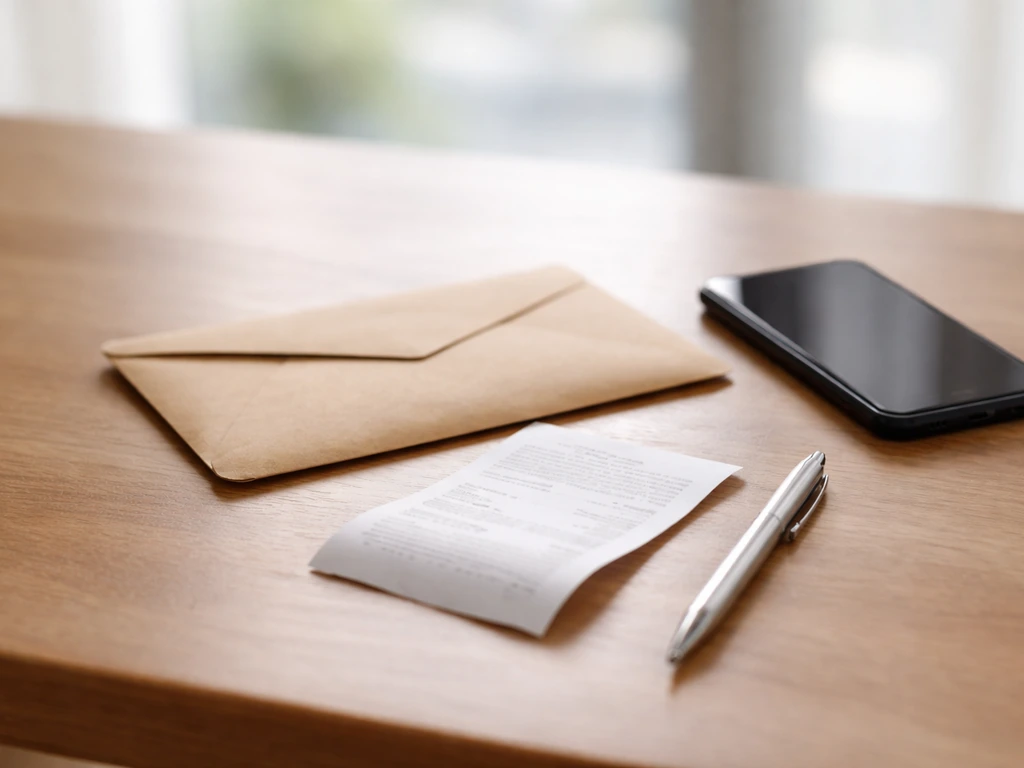 Minimal desk scene with a receipt and envelope beside a smartphone, symbolizing transfer fees and signing bonuses.